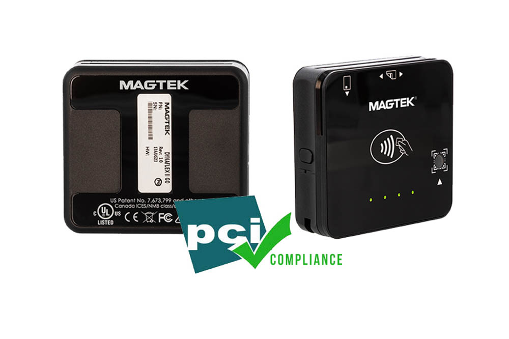 DynaFlex II Go - 
DynaFlex II Go products meet and exceed PCI 6.x SCR security requirements and include the MagTek MagneSafe® Security Architecture. Ready for integration into PCI P2PE validated solutions.